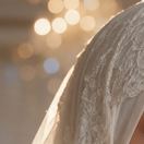 Detail of a lace bridal veil