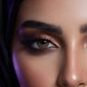An evening eye look with bronze eyeshadow