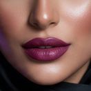 Deep plum lipstick for an evening look